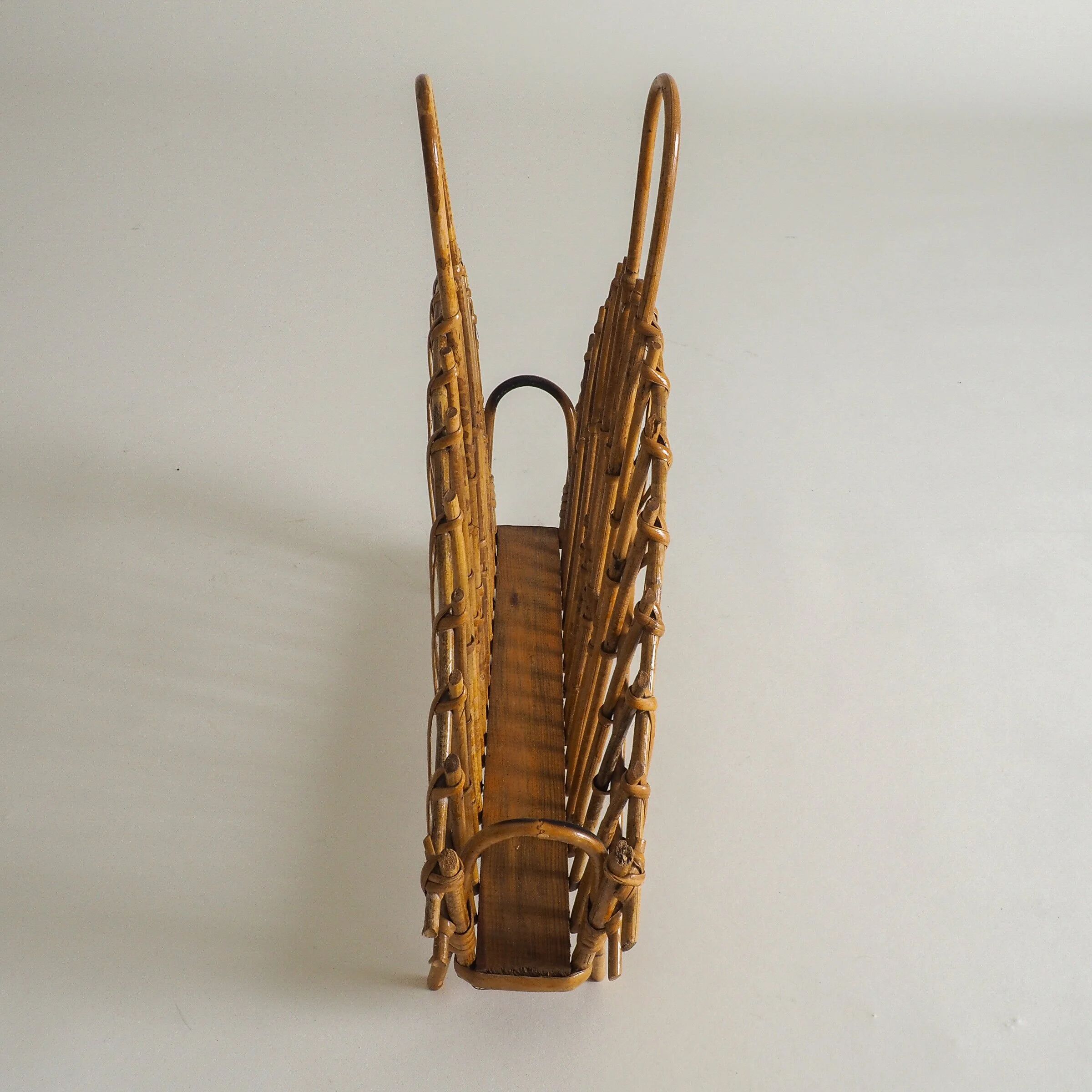 Mid-century rattan magazine holder