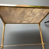 Table d'appoint en marbre et laiton