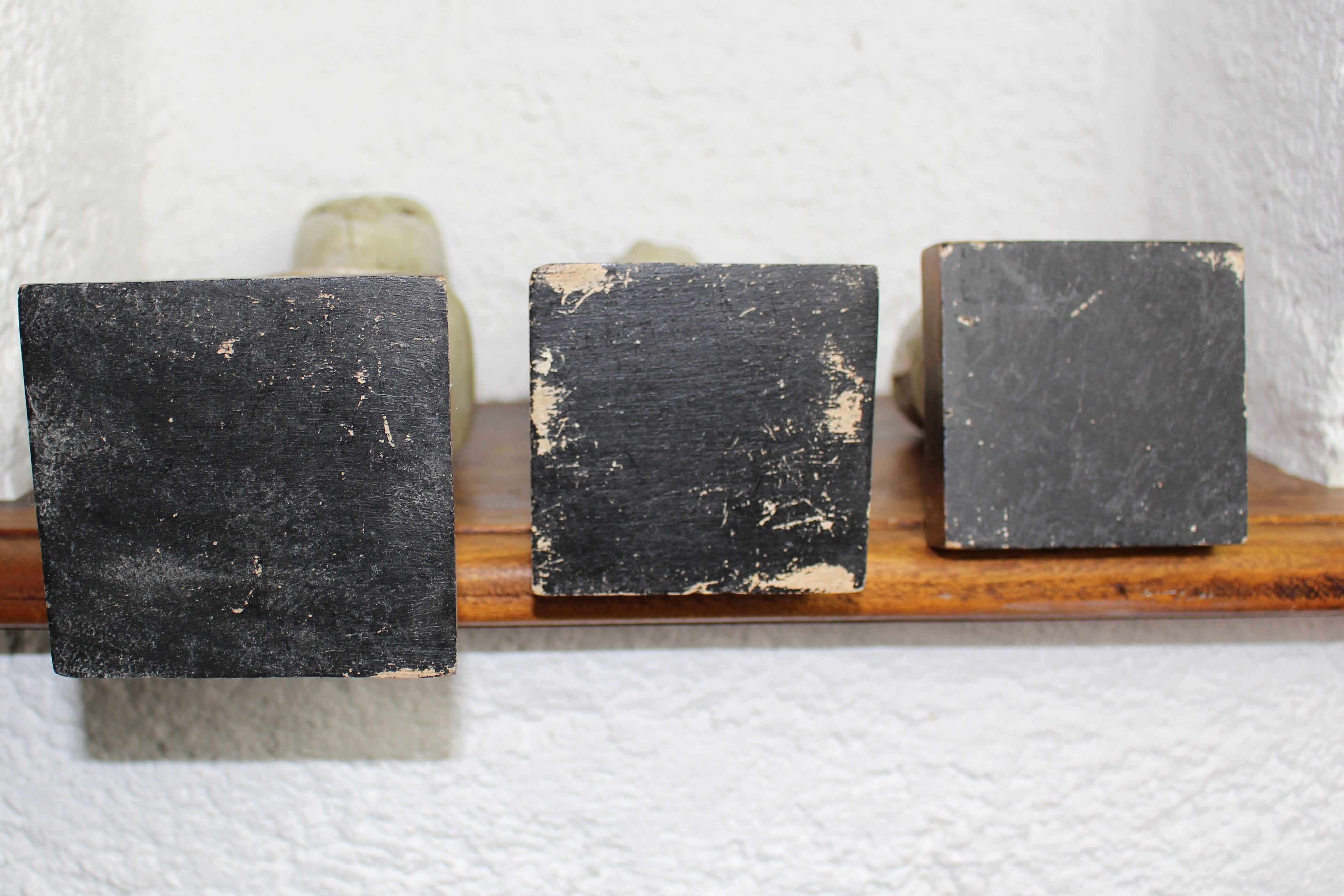 Trio of wooden busts