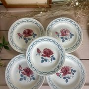 Set of 5 dessert plates earthenware Digoin Sarreguemines Janine