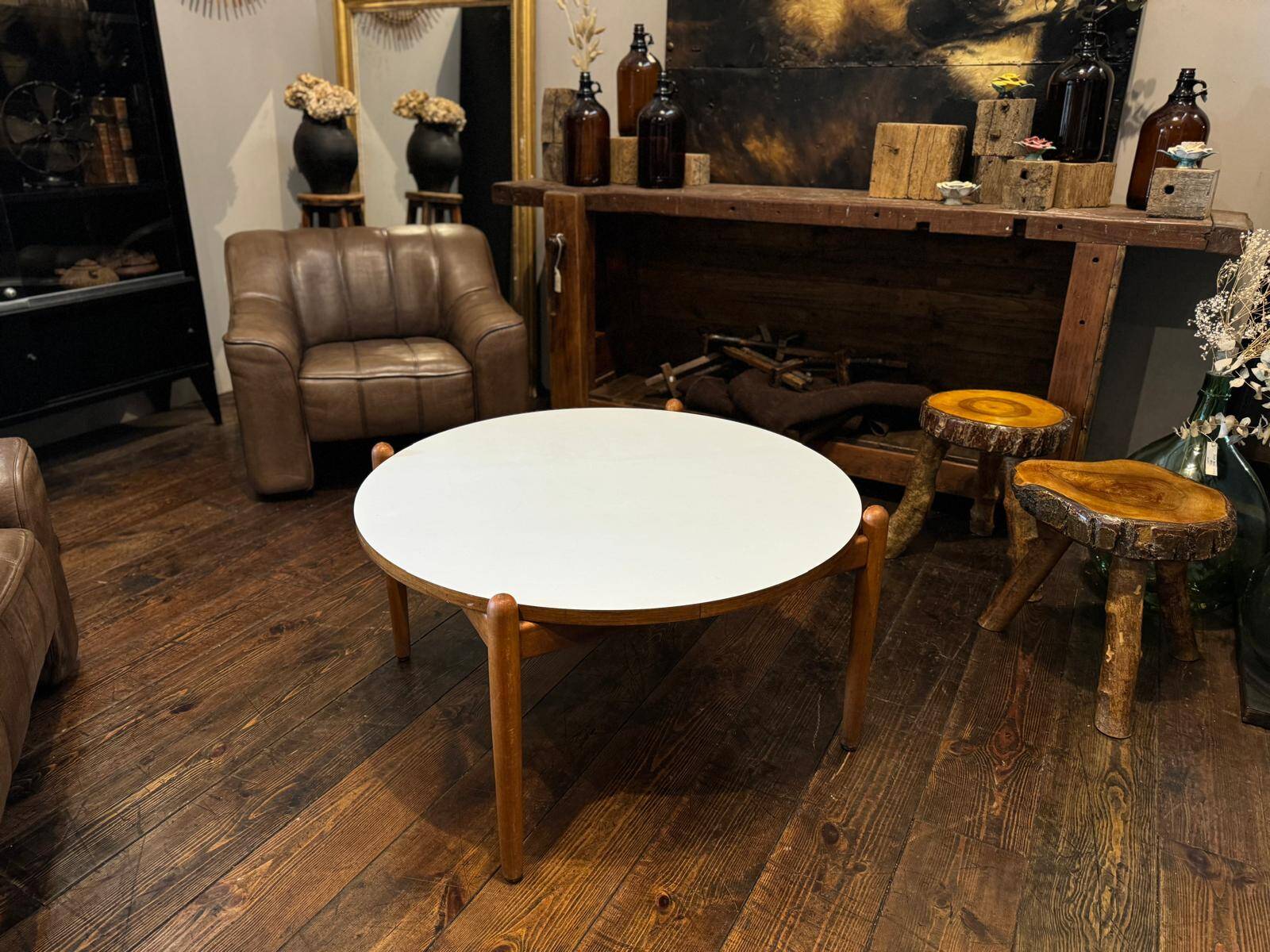 Table basse ronde vintage