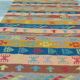 Traditional handmade multicolored striped margoum rug -150x75cm