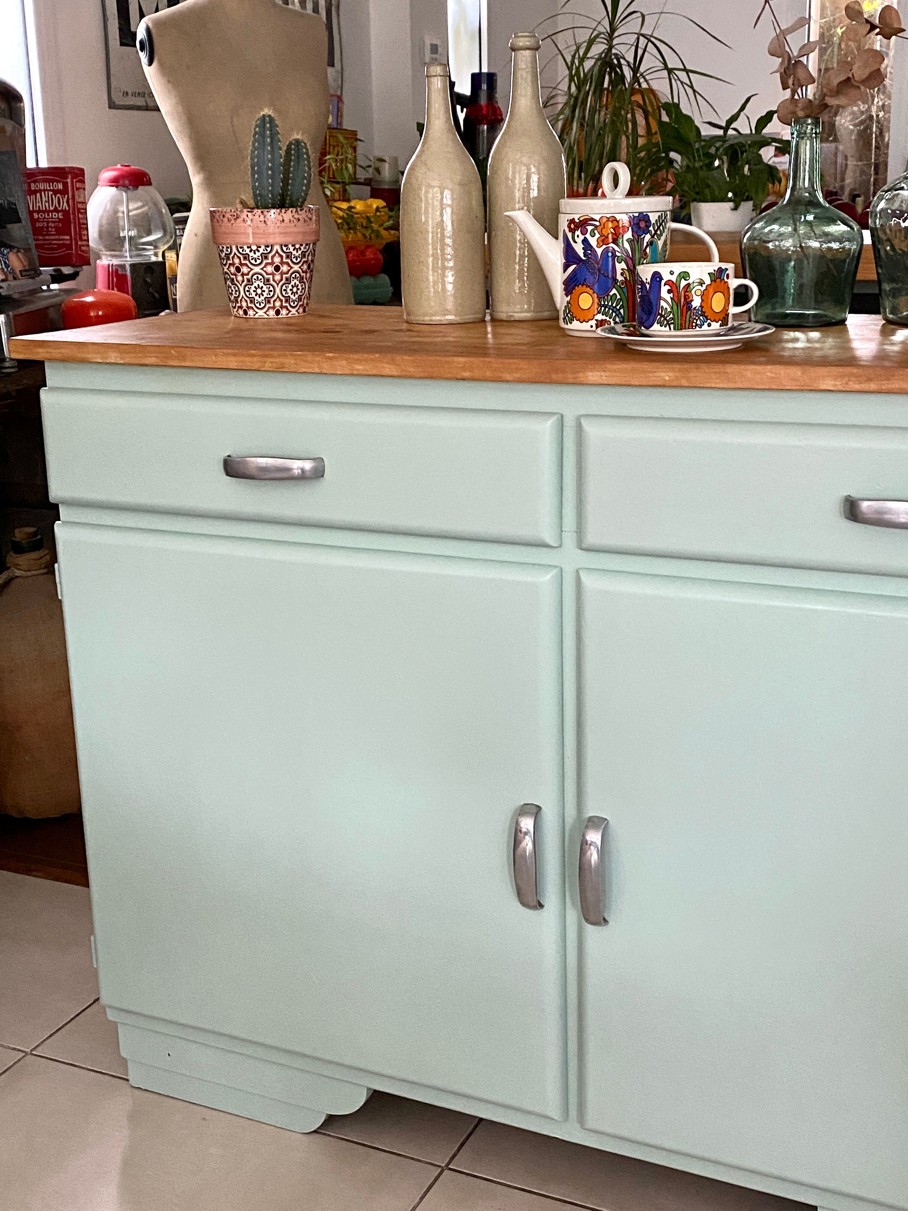 Vintage mint green buffet