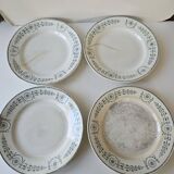 Set of 8 plates, 2 dishes, 2 compotiers - KG Lunéville Laetitia decoration
