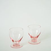 Set of 6 small wine glasses, Pink, Art Deco, 1930