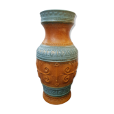 Ancien vase West Germany céramique marron & vert années 70 vintage