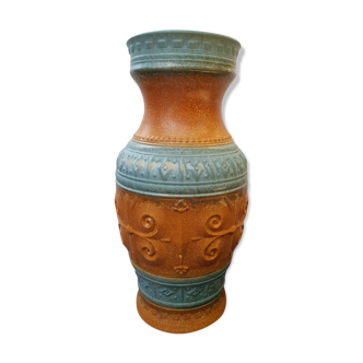 Old West Germany vase brown & green ceramic 70s vintage