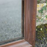 Large rounded wooden mirror, floor mirror, fireplace mirror