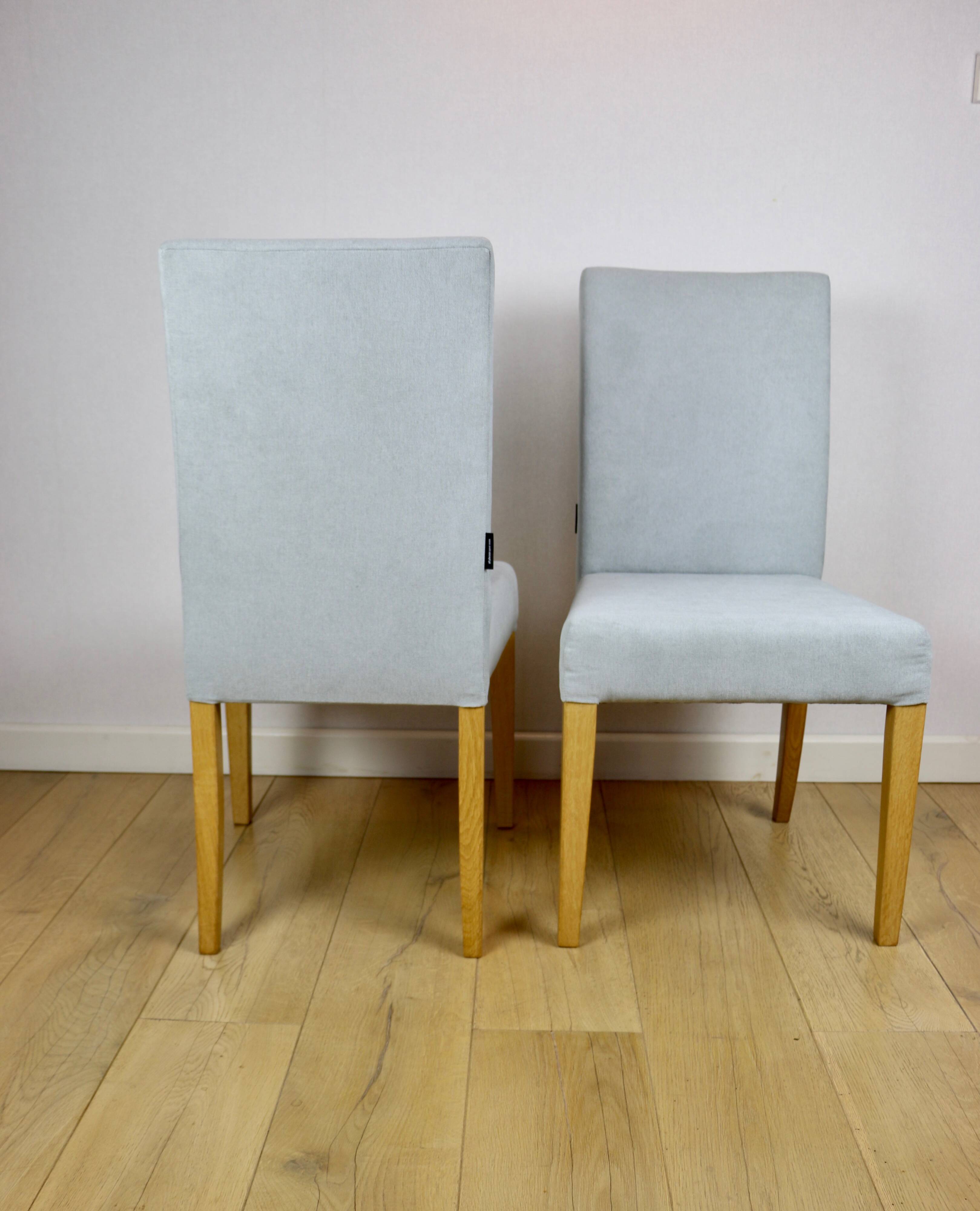 Oak chairs Ikea after renovation vintage blue-celadon-grey - 2 pieces - set