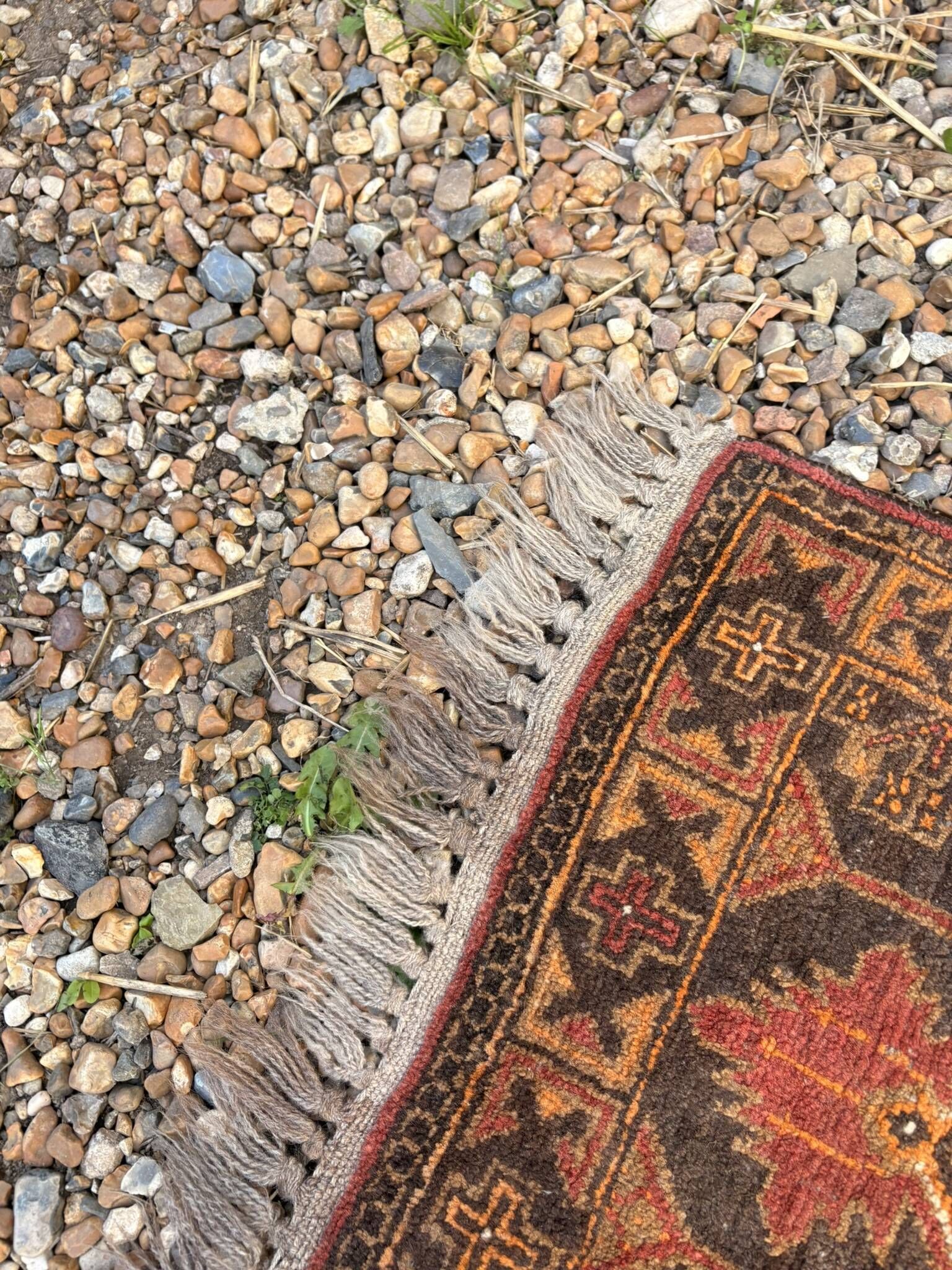 Vintage Hand-Knotted Wool Tribal Turkmen Chic Bohemian Star Rug