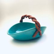 Vintage studio art pottery candy bowl by Alexandre De Wemmel, Belgium, 1950s.