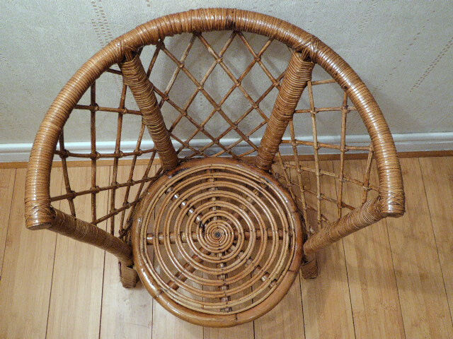 Vintage gold rattan armchair