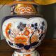 Porcelain lamp of bayeux floral decoration nineteenth with lampshade