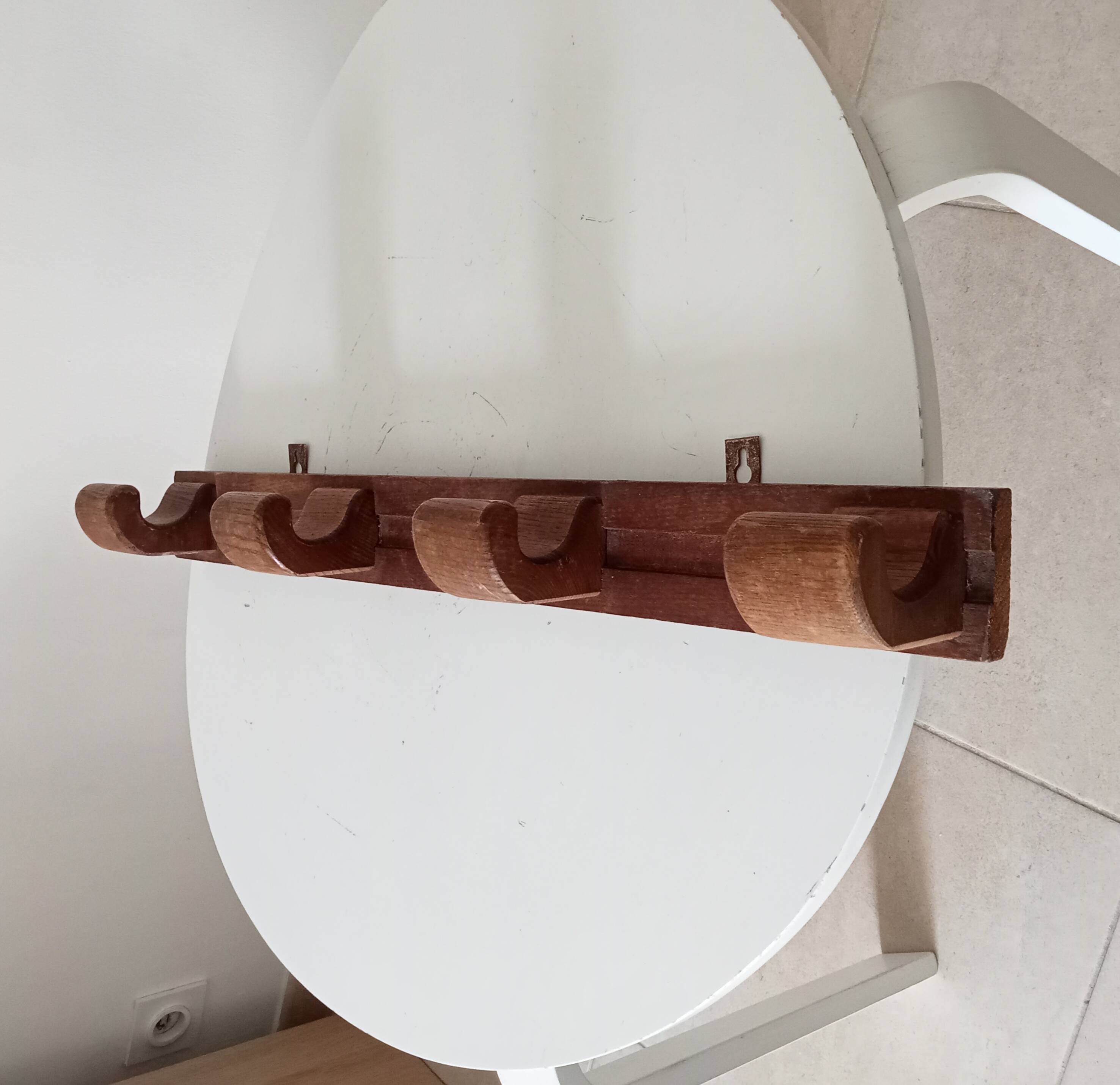 Antique wall coat rack folk art