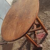 Old rustic oval folding wooden farmhouse table