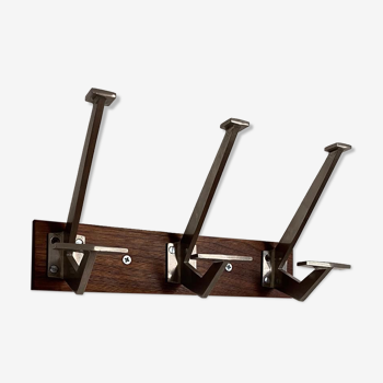 Coat rack 3 hooks in metal and wood