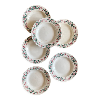 Lot de 6 assiettes creuse vintage modèle Cécile de HBCM (LOT 2)