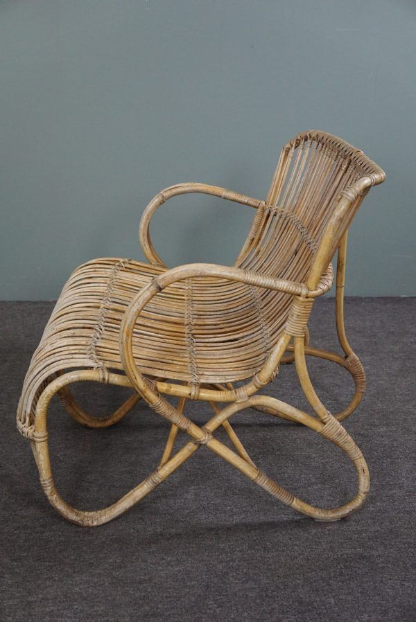 Vintage sofa Belse 8 rattan, 2 seater, Dutch Design, 1950
