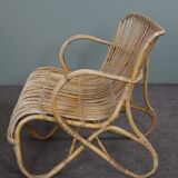 Vintage sofa Belse 8 rattan, 2 seater, Dutch Design, 1950