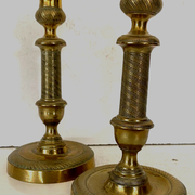 Pair of Louis XVI style candlesticks in chiseled and gilded bronze - XIXth century