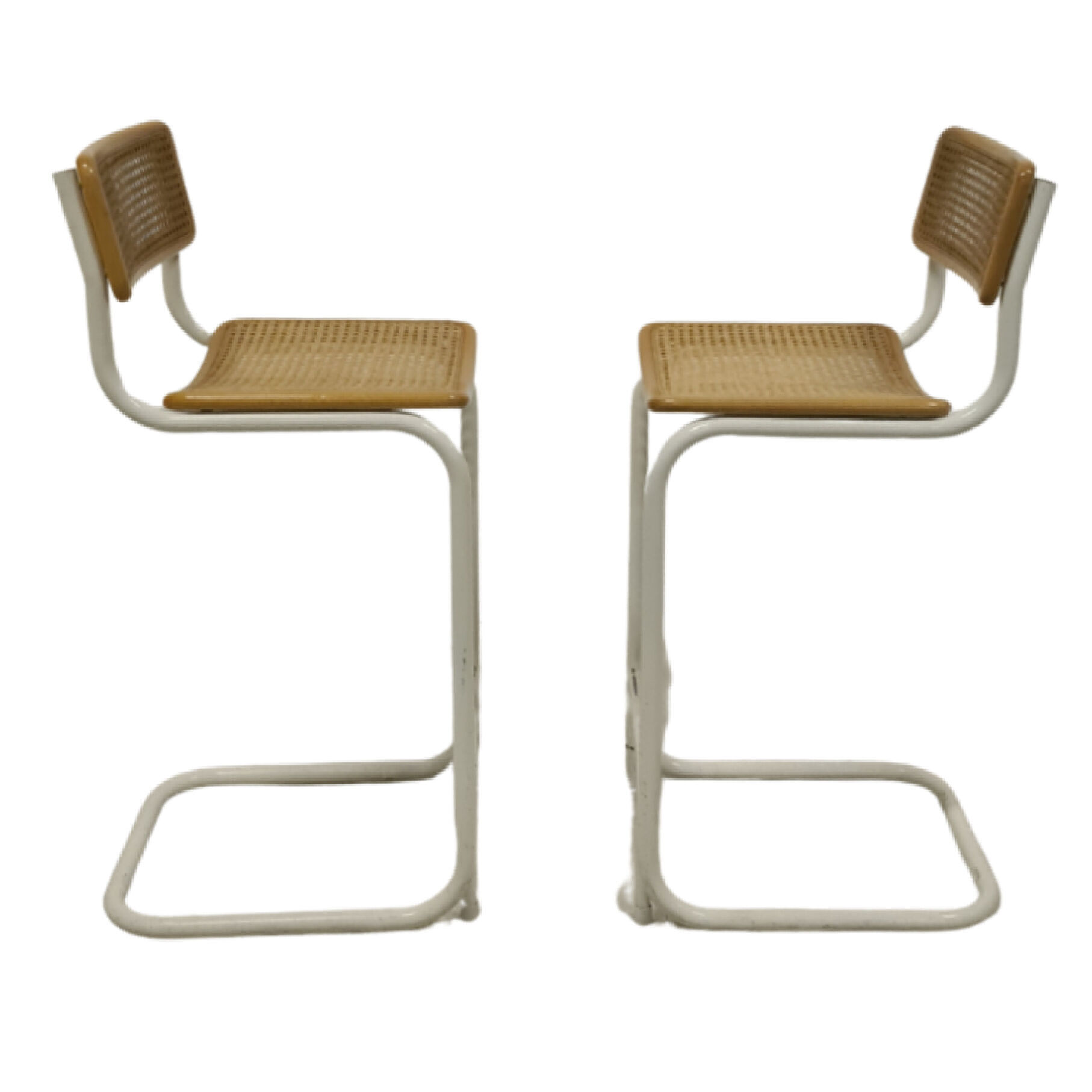 Set of 2 bauhaus style bar stools, 1970s