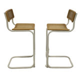Set of 2 bauhaus style bar stools, 1970s