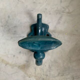 Blue enamelled cast iron hook