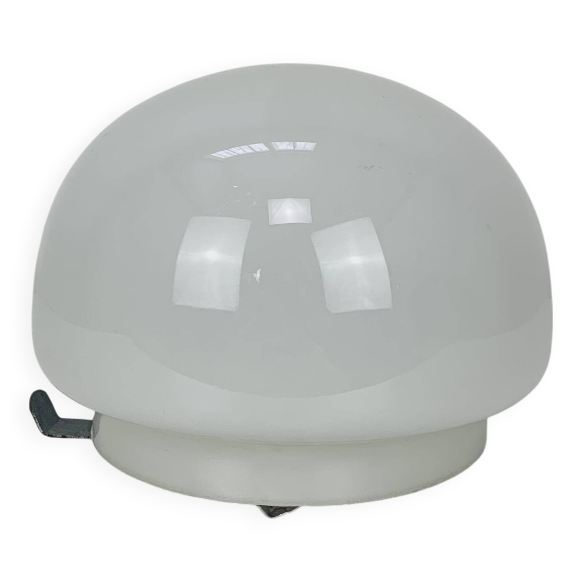 Vintage white opaline ball wall lamp, half sphere