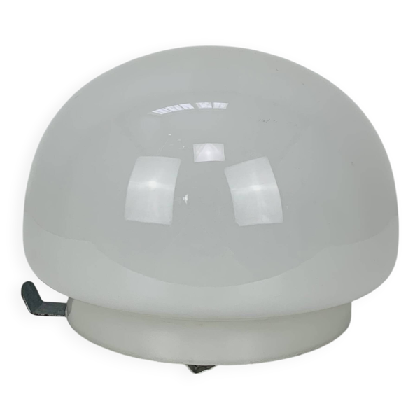Applique boule opaline blanche vintage, demi sphère