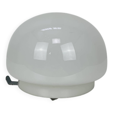 Vintage white opaline ball wall lamp, half sphere