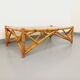 Vintage rectangular coffee table in rattan and smoked glass from the 1970s.