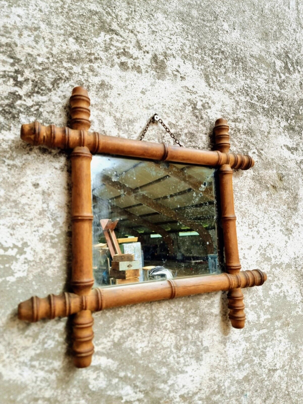 Antique mirror french wall mirror faux bamboo