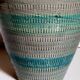 Ceramic vase scarified with gray-blue enamel