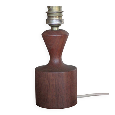 Lampe bois scandinave, pied de lampe bois vintage, lampe à poser