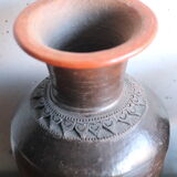 Set of 3 vintage brown and black pottery