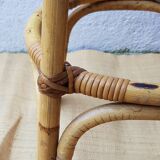 60's rattan stools pair