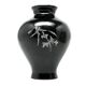 Minimalism vase, black lacquer, mother-of-pearl inlay, Japan, 1950s