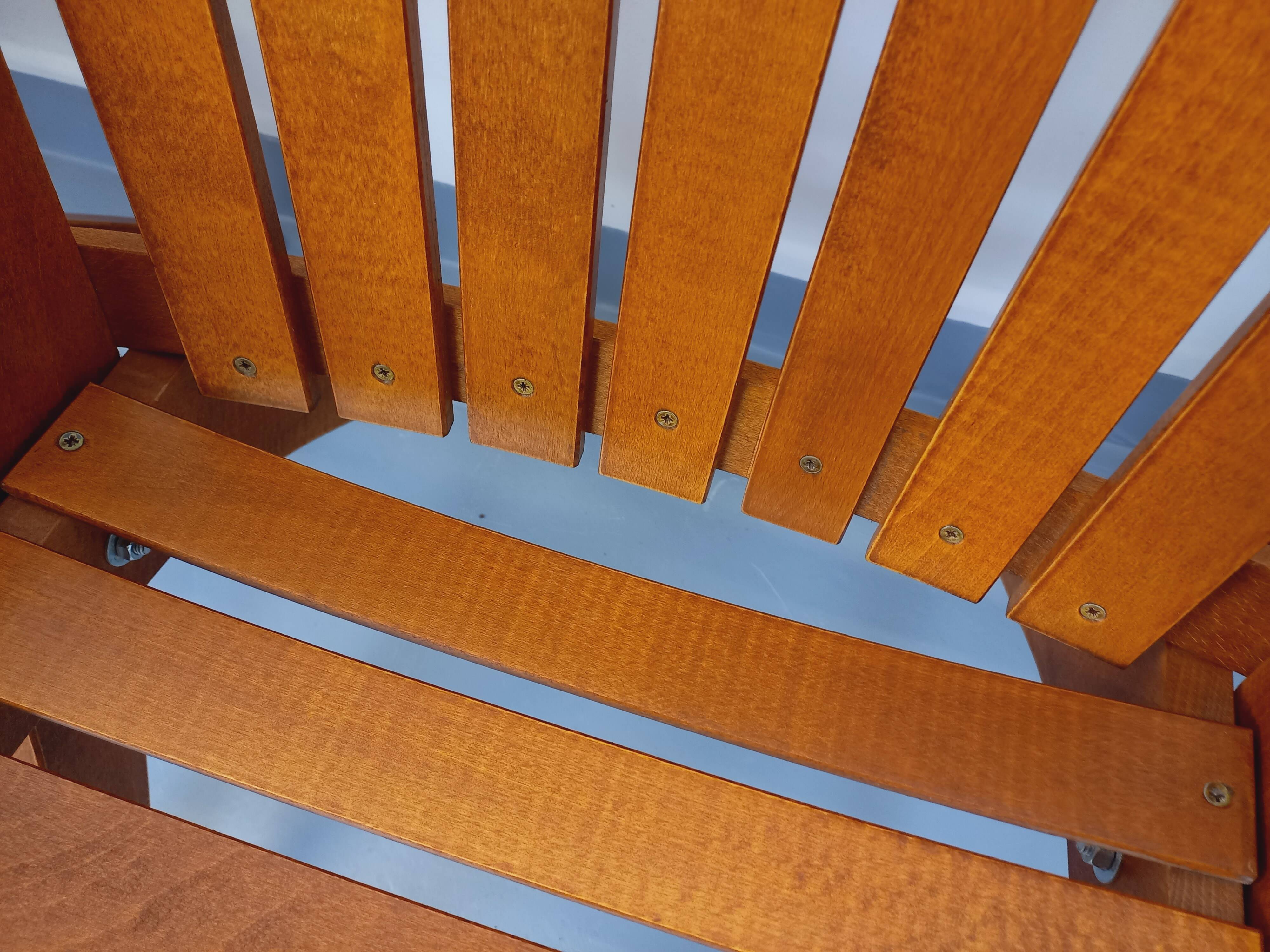 Set of 4 vintage garden chairs made of beech wood from the 1960s.