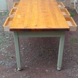 Modern farmhouse table with 6 drawers