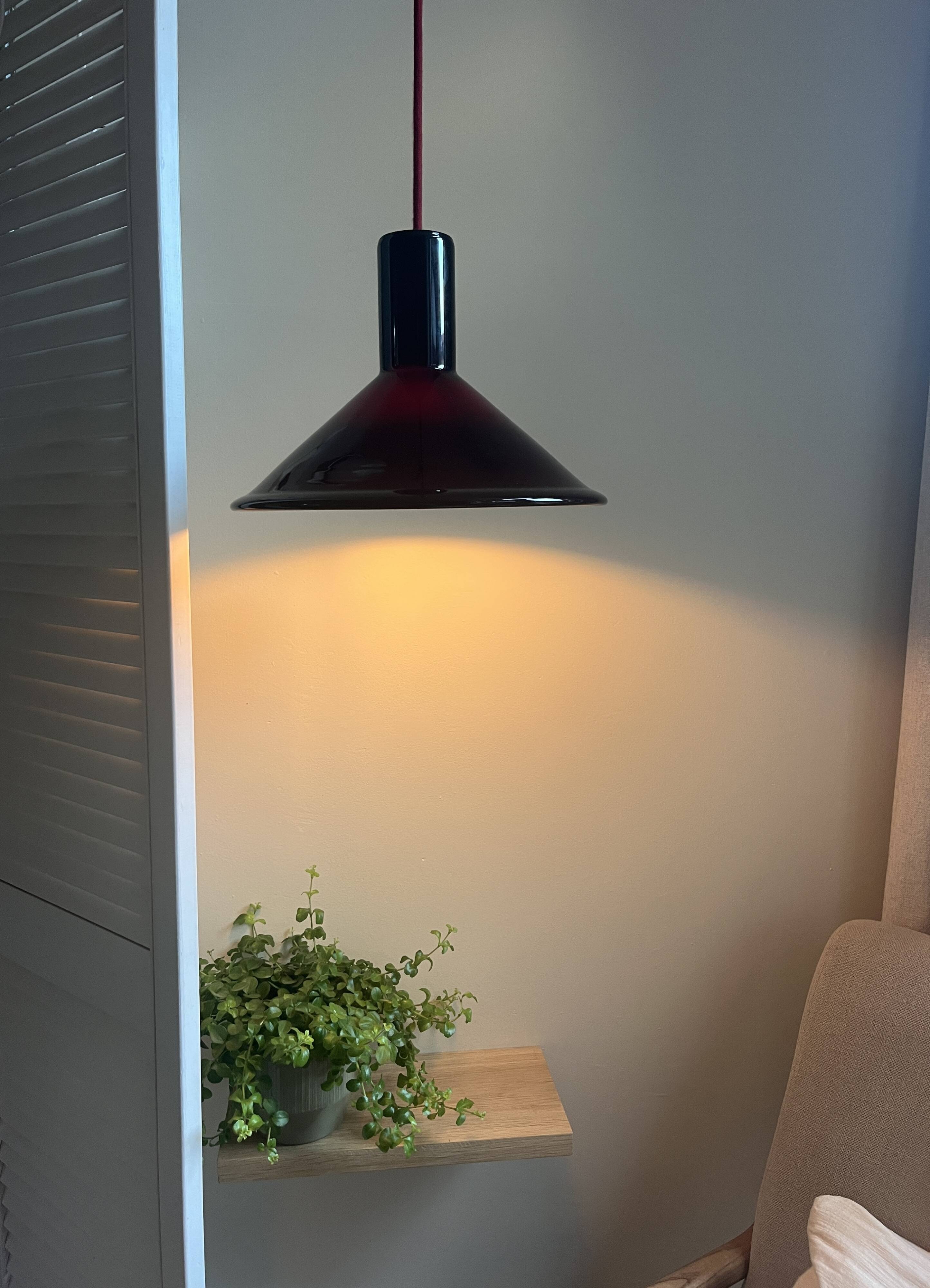 Vintage Holmegaard P&T pendant - Michael Bang - Glass lamp