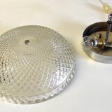 Ceiling lamp in glass and chrome 60s