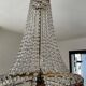 Lustre Montgolfière en laiton à pampilles