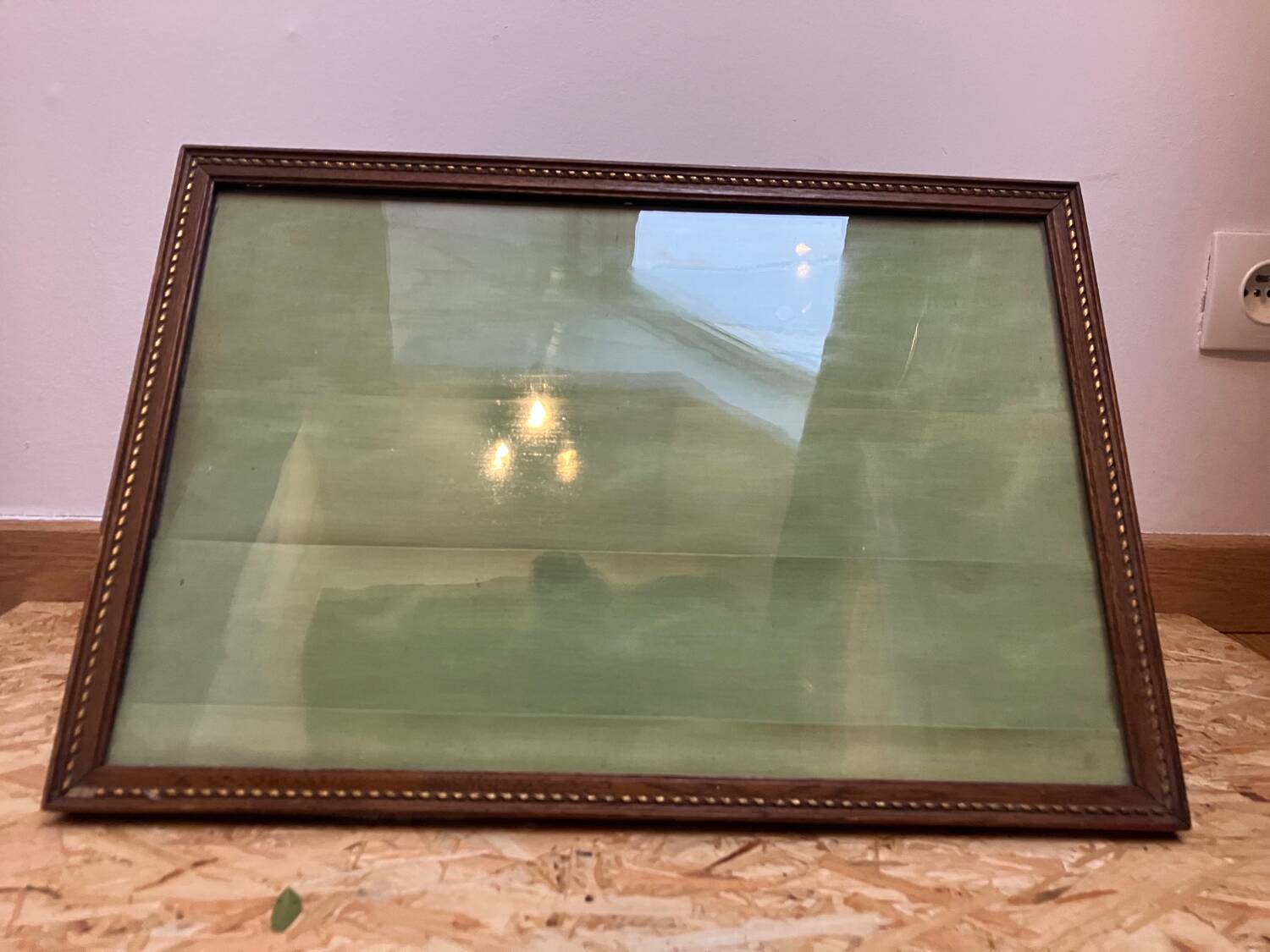 Carved wood photo frame