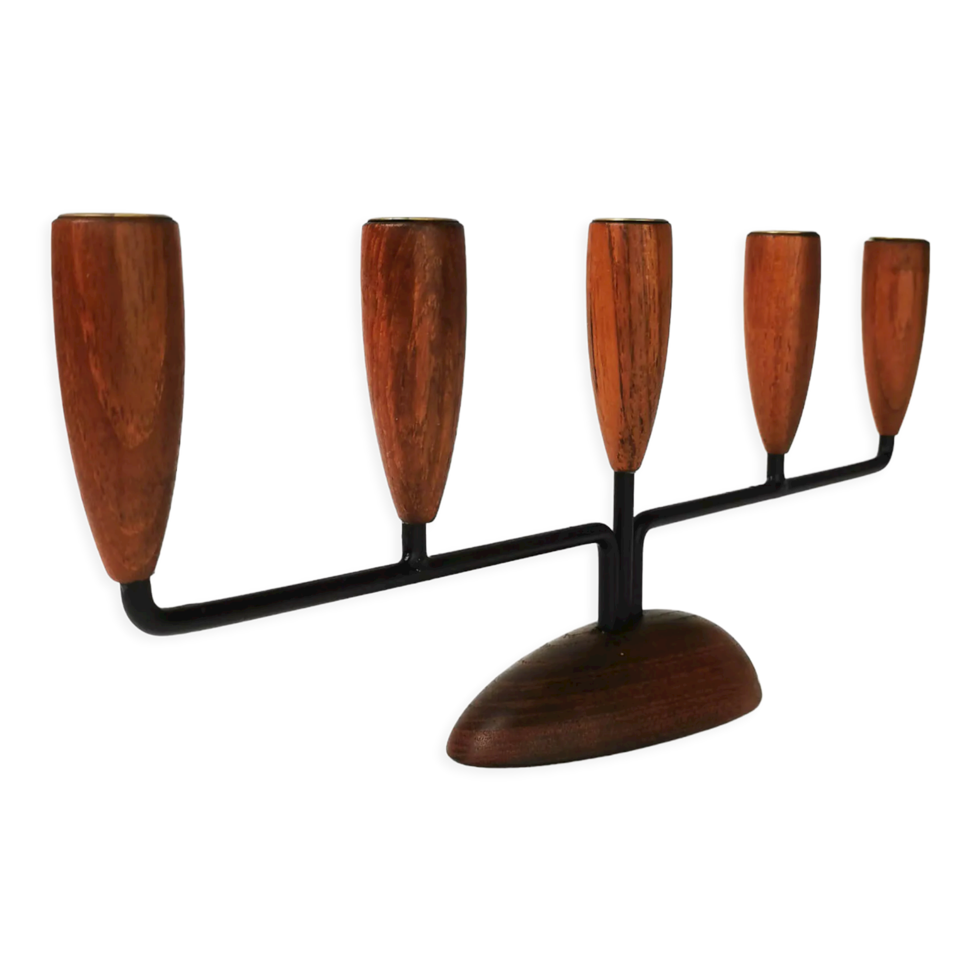 Modernist teak candlestick, Denmark, 1960s