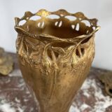 Antique, Gallia vase, Art Nouveau, French goldsmith Christofle, stamped, décor 4780, gilded