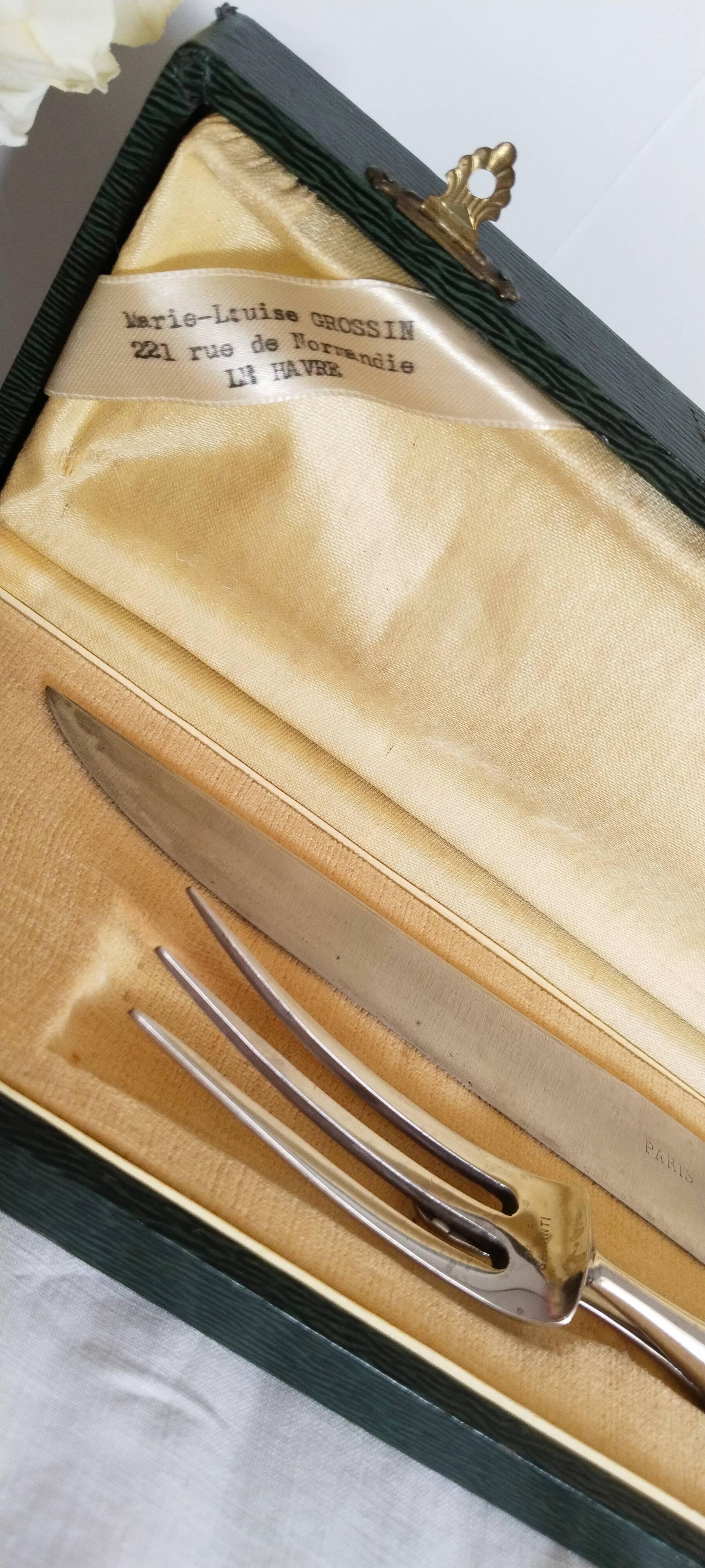 Service à découper le gigot en argent , XIX ème