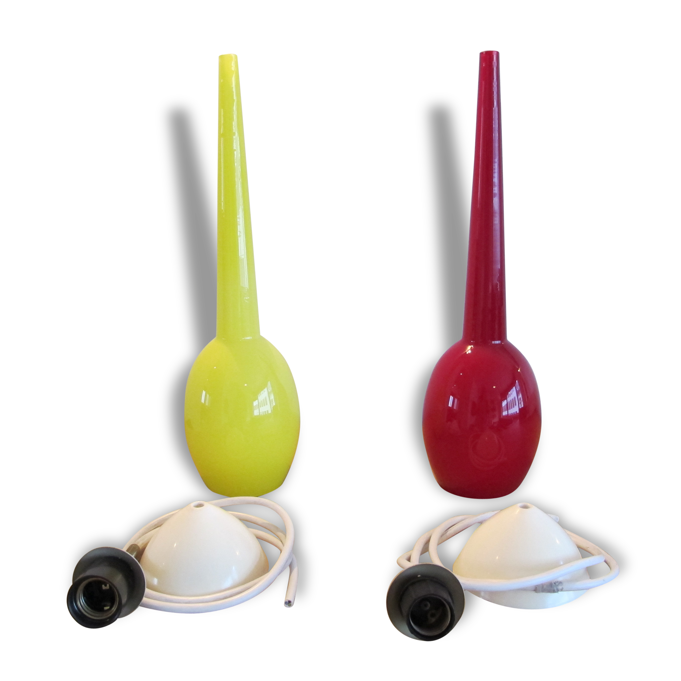 Pair of Italian Luciano Vistosi suspension, 1960