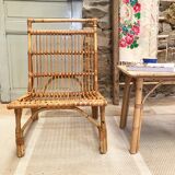 Fauteuil vintage en rotin