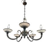 Italian Murano Glass Brass Chandelier 1940’s