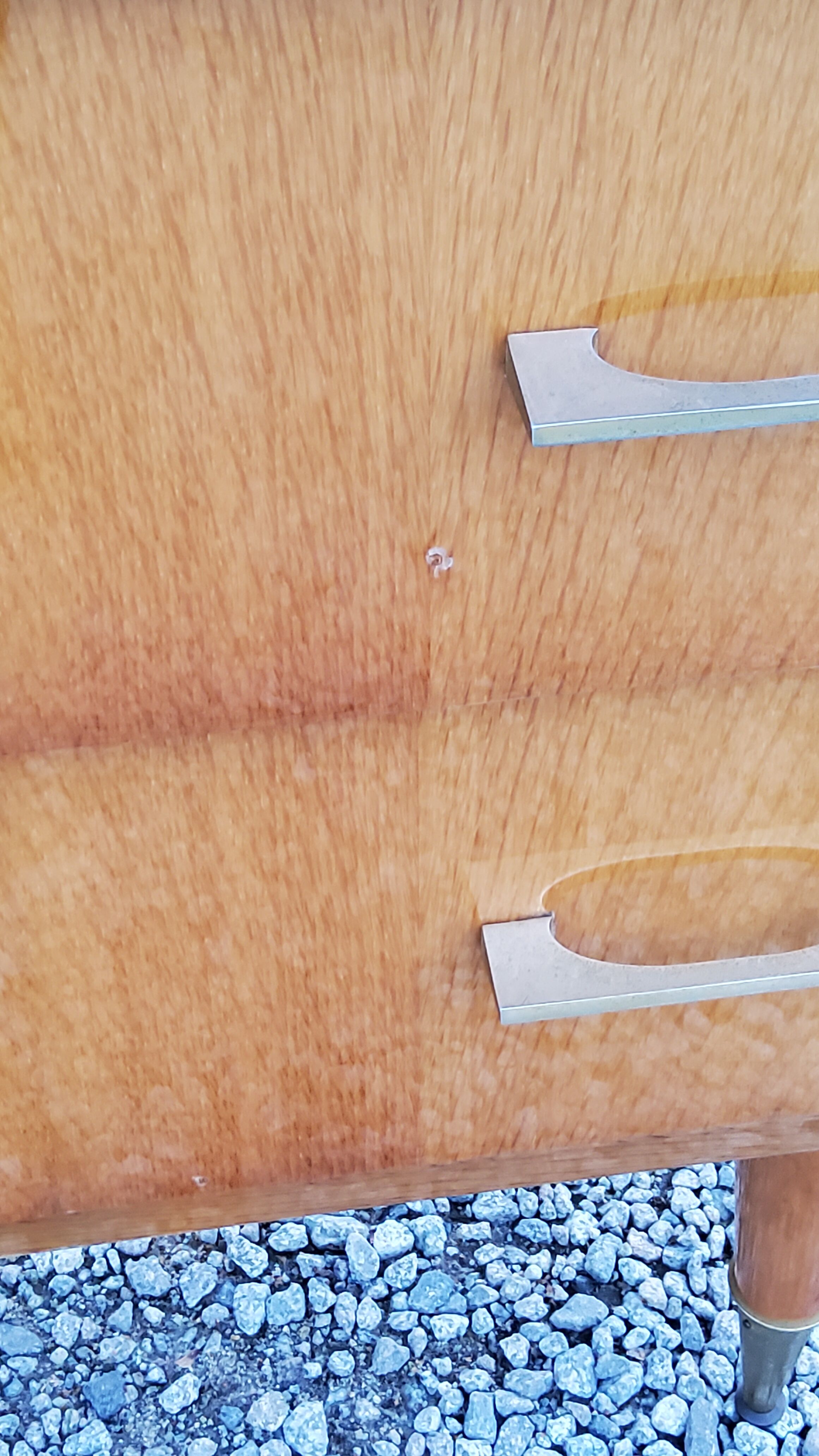 Vintage chest of drawers from the 60s in blond oak 4 drawers conical feet
